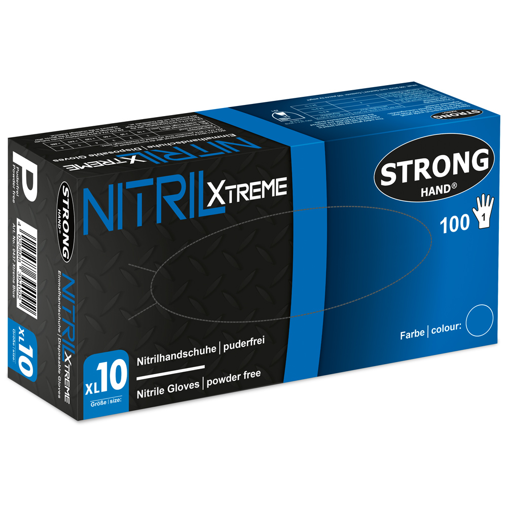 Blue Nitrile Xtreme Powder Free Details about   CASE OF 10 Textured XNPF44100 SIZE: M 