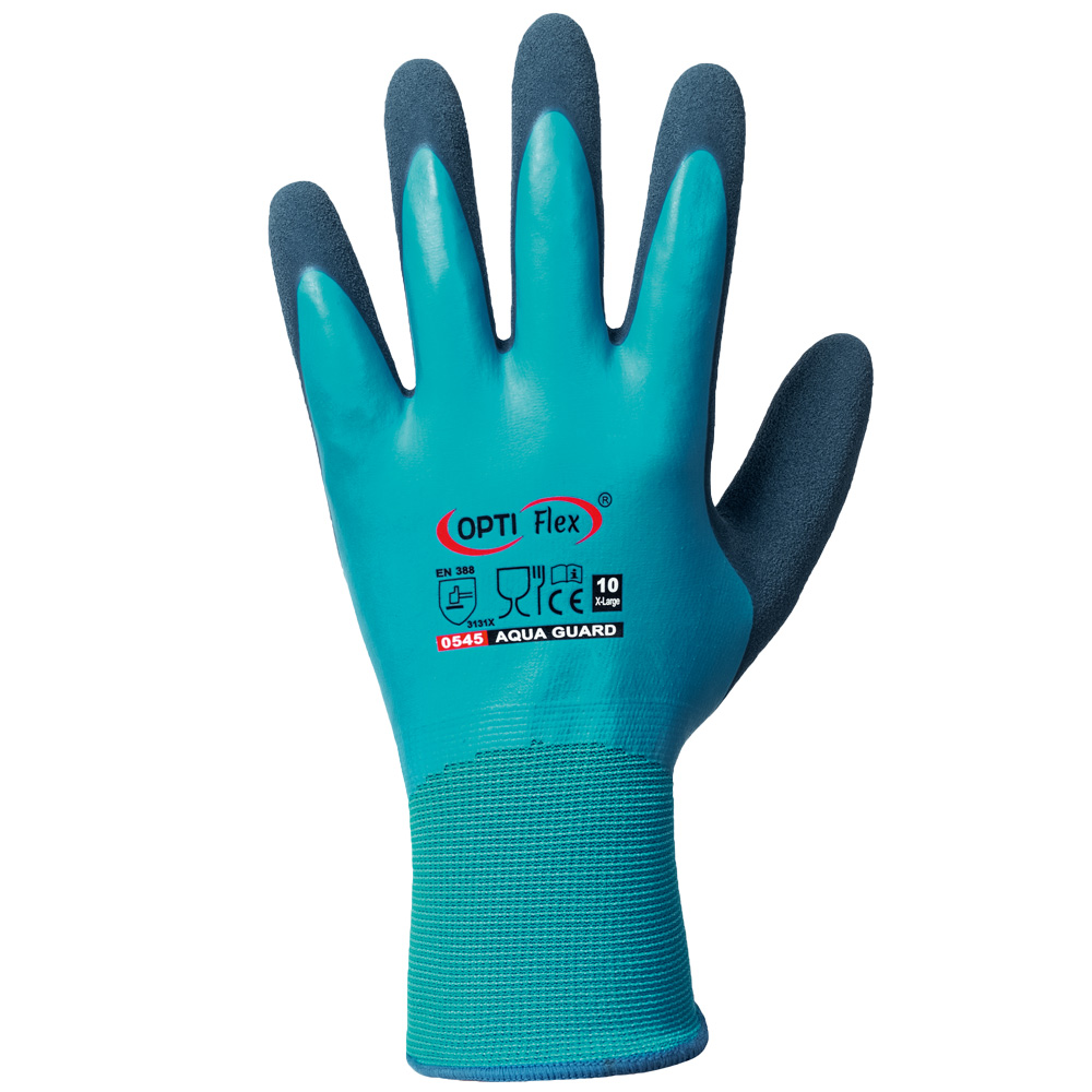 Nylon 12er PACK Polyamid Optiflex AQUA GUARD Handschuhe / Latex/Latex, Paar 
